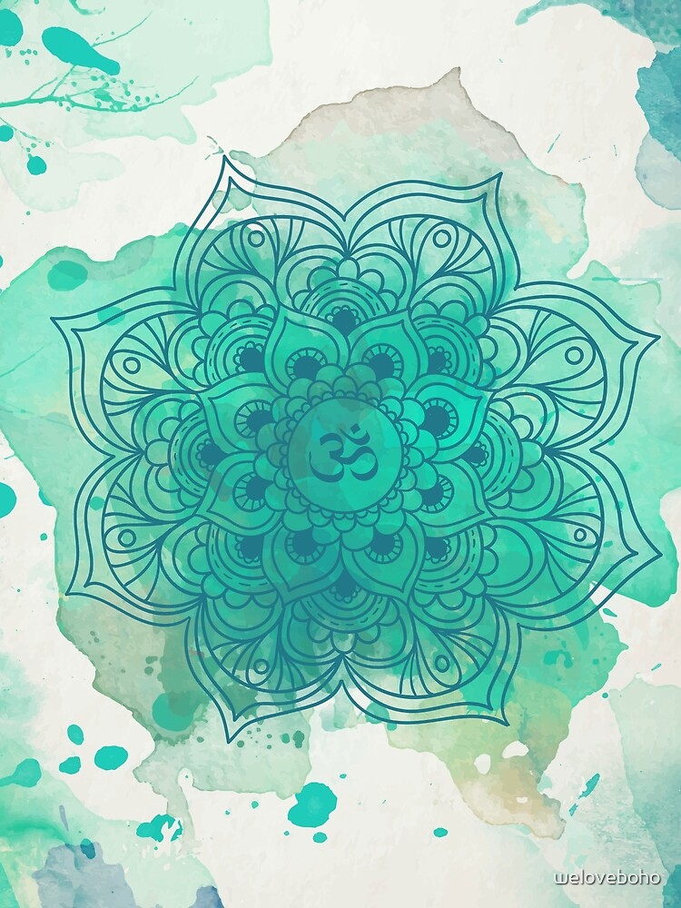 Imagen 6 de 6, Blusa con la obra Green Mandala watercolor , diseñada y vendida por weloveboho.