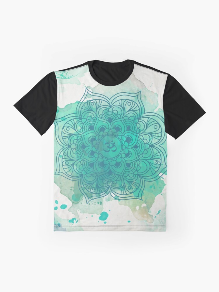 Alternate view of Green Mandala watercolor Graphic T-Shirt