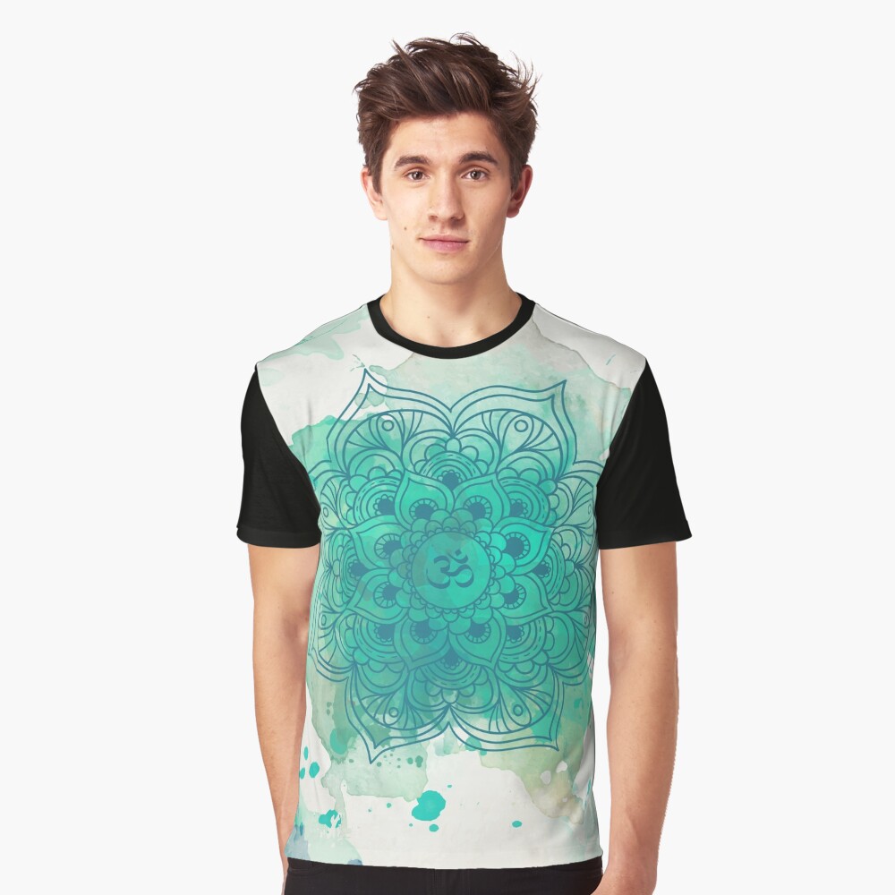 Green Mandala watercolor Graphic T-Shirt