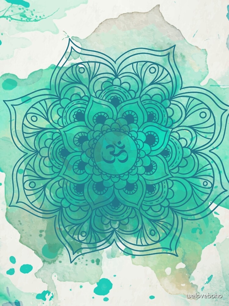Green Mandala watercolor de weloveboho