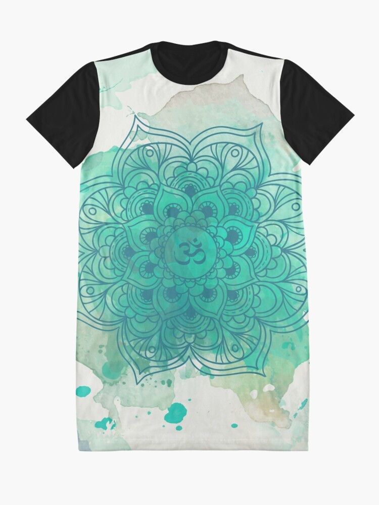 Vista alternativa de Vestido camiseta Green Mandala watercolor