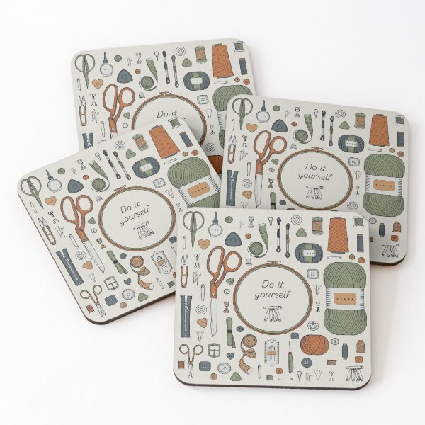 Item preview, Sewing accessories set. Handmade, sewing, embroidery, needlework supplies on a white background. designed and sold by NLobes.
