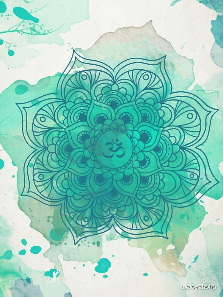 Green Mandala watercolor de weloveboho
