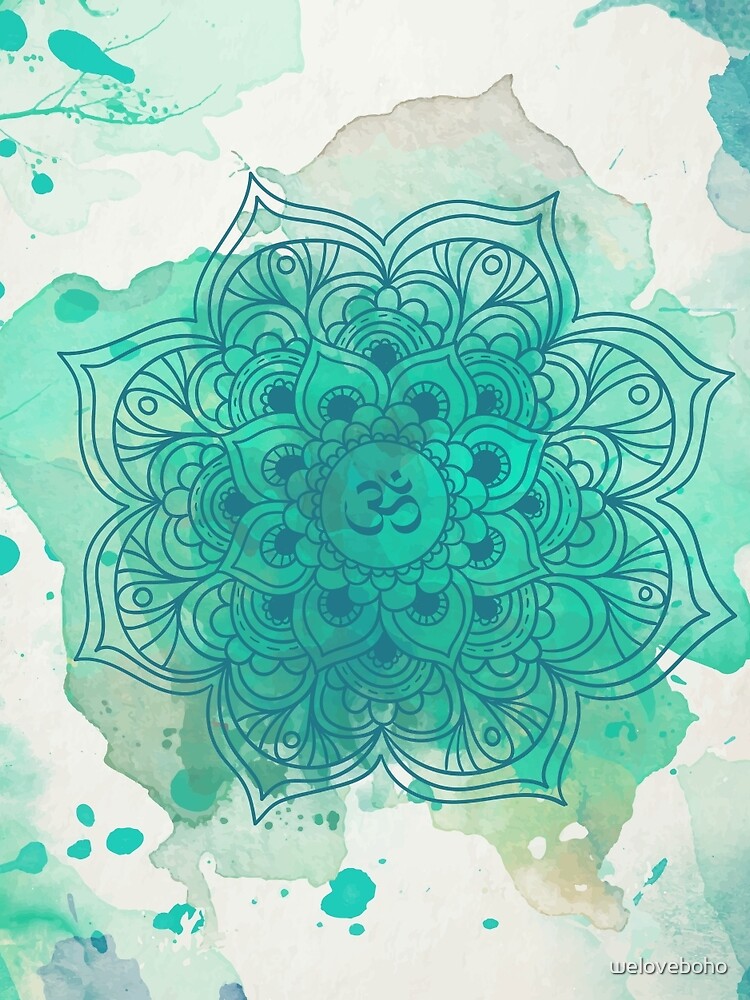 Green Mandala watercolor de weloveboho