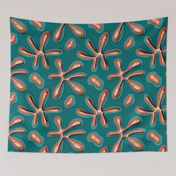 Item preview, 3D Abstract retro papercut shapes pattern designed and sold by IevaLiART.