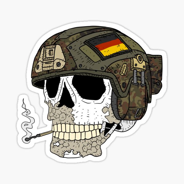 Aperçu de l'œuvre Bundeswehr allemande. flecktarn. crâne avec casque rapide. créée et vendue par JJadx.
