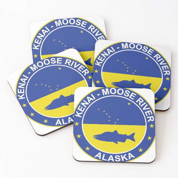 Item preview, Alaska Salmon Fishing - Kenai Moose River circle badge logo designed and sold by leavector.