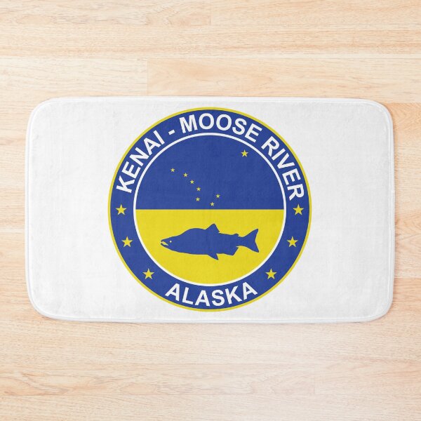 Item preview, Alaska Salmon Fishing - Kenai Moose River circle badge logo designed and sold by leavector.