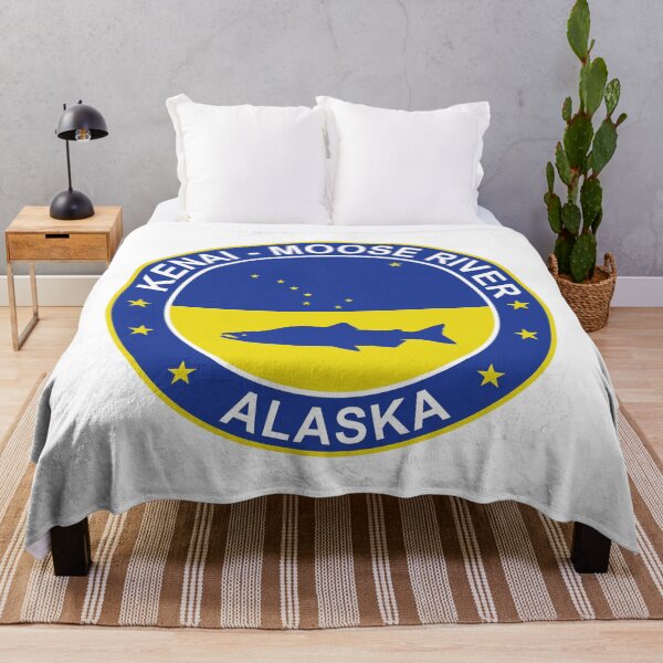 Item preview, Alaska Salmon Fishing - Kenai Moose River circle badge logo designed and sold by leavector.