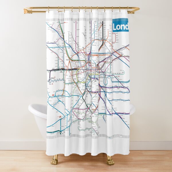 London Rail Map Shower Curtain
