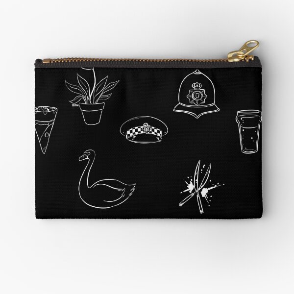 Hot Fuzz pattern BW Zipper Pouch