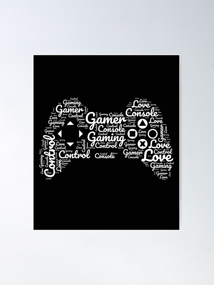 Video Game Controller Typography Art  Poster for Sale by belugastore