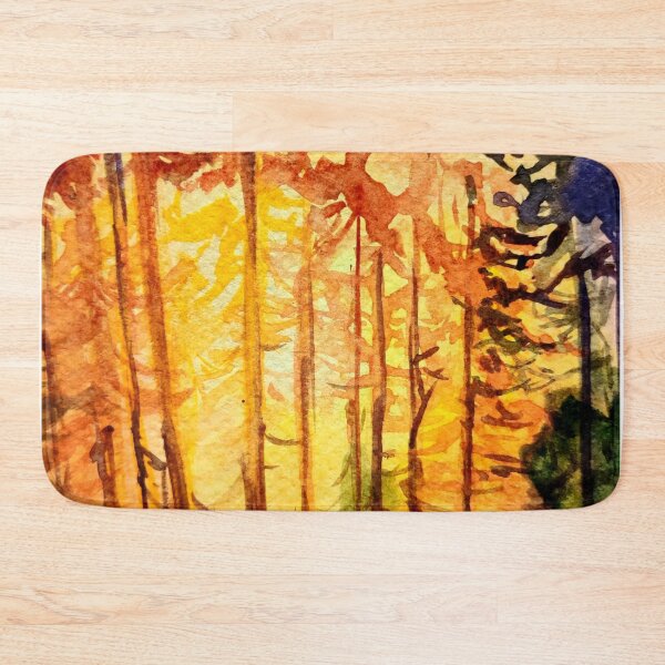 Item preview, Sunset in the woods watercolor illustration designed and sold by Ala Lopatniov.