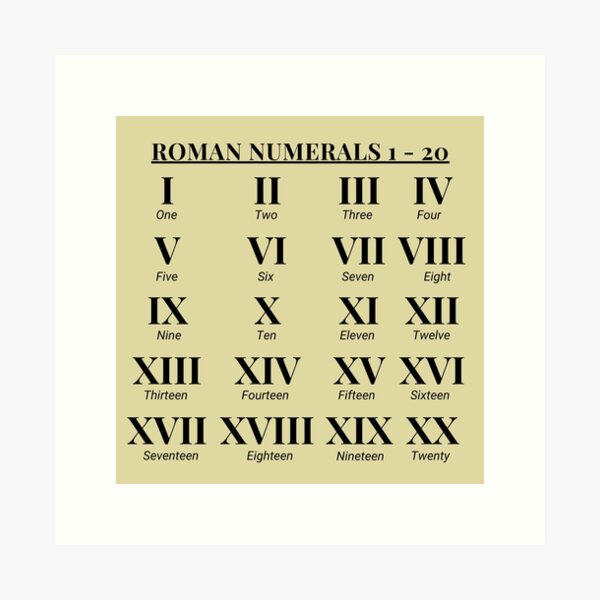 Roman Numerals 1 Art Board Print for Sale by Yorkie2105