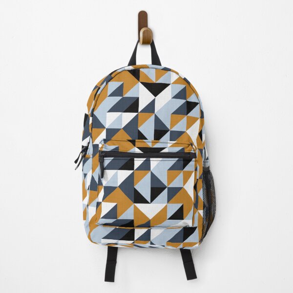 Item preview, Mustard, blue, white and black textured polygons. designed and sold by marinaklykva.
