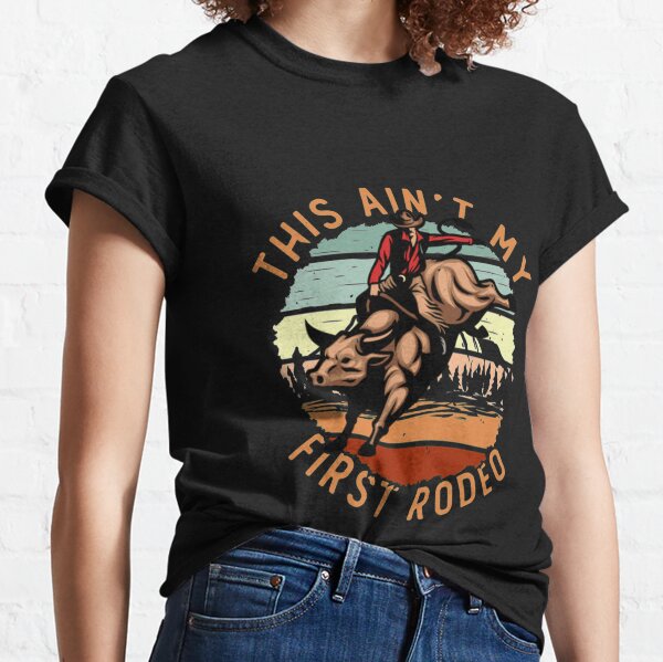 Men's Vintage Rodeo T Shirt American Cowboy Shirts Wild West Bull