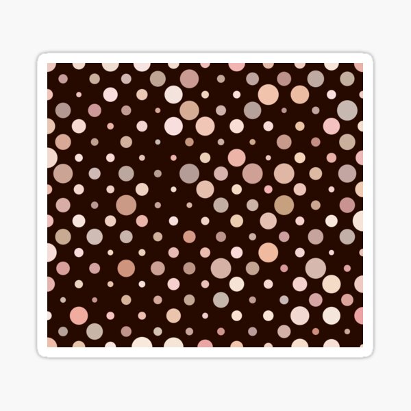 Beige and Brown Aesthetic Polka Dot Geometric Pattern Sticker