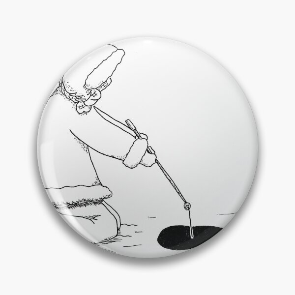 Item preview, Child Ice Fishing Fine Art Ink Line Drawing designed and sold by H3designs.