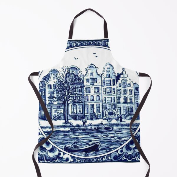 Item preview,  DUTCH BLUE DELFT : Vintage Boats in Canal Amsterdam Print designed and sold by posterbobs.