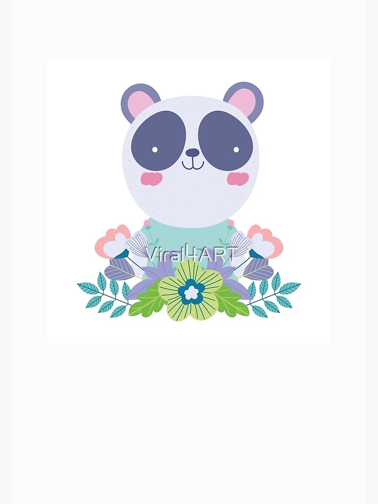 Cute Animal Friendly Flower Panda I Love Pandas Poster For Sale By