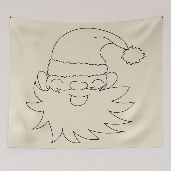 Item preview, Happy santa claus contour drawing black designed and sold by CutieBlue.