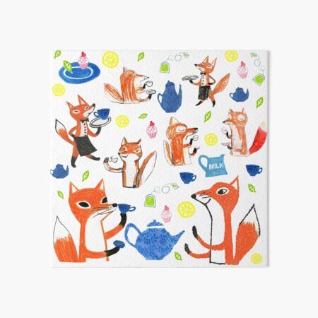 A foxes tea party Art Board Print