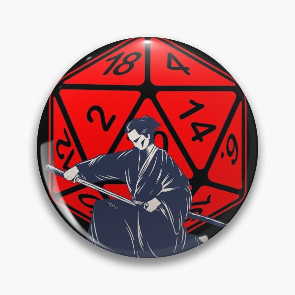 Item preview, Japanese Inspired Samurai Warrior AD&D Critical Hit d20 Polyhedral Dice Design designed and sold by Candlewood Museum & Gift Shoppe.