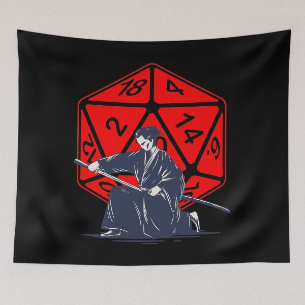 Item preview, Japanese Inspired Samurai Warrior AD&D Critical Hit d20 Polyhedral Dice Design designed and sold by Candlewood Museum & Gift Shoppe.