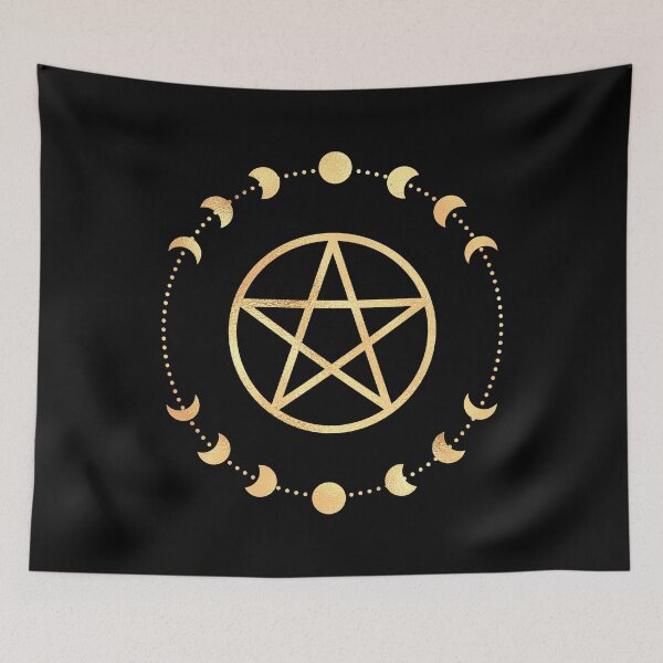 Item preview, gold celestial pentagram designed and sold by Pattern Girl.
