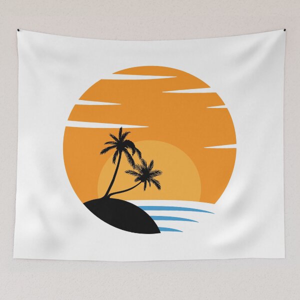 Item preview, Colorful Modern Sunset with Palm Trees  designed and sold by Scopestor.