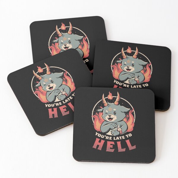 Item preview, Late to Hell - Cute Evil Creepy Baphomet Halloween Gift designed and sold by EduEly.