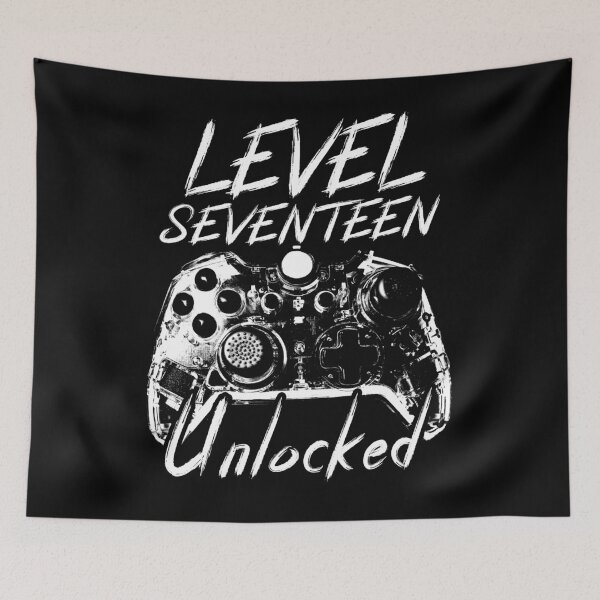 Item preview, 17 Years Old Gamer Level 17 Unlocked 17th Birthday designed and sold by TranscendFlow.