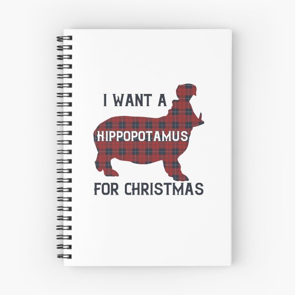 Item preview, I Want A Hippopotamus For Christmas tartan twilled Plaid Animal Cute designed and sold by Dolphin Graphic.