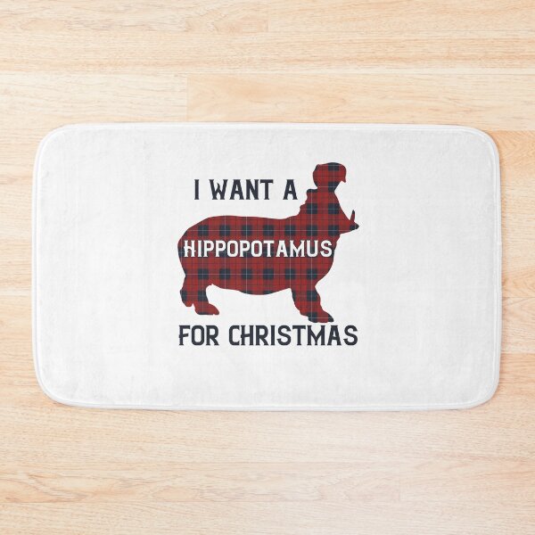 Item preview, I Want A Hippopotamus For Christmas tartan twilled Plaid Animal Cute designed and sold by Dolphin Graphic.