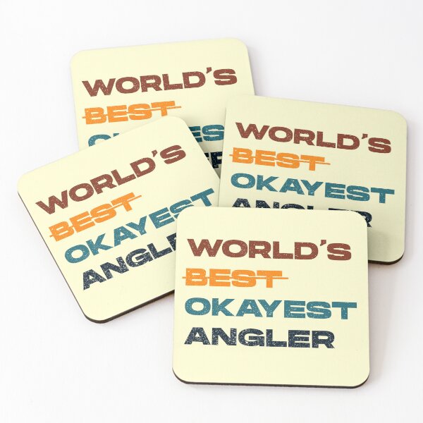 Item preview, Worlds best okayest angler, worlds best angler, dark text,fishing is my favorite,vintage, fathers day fishing, fishing waders, fishing enthusiasts, angler birthday designed and sold by SGS-.