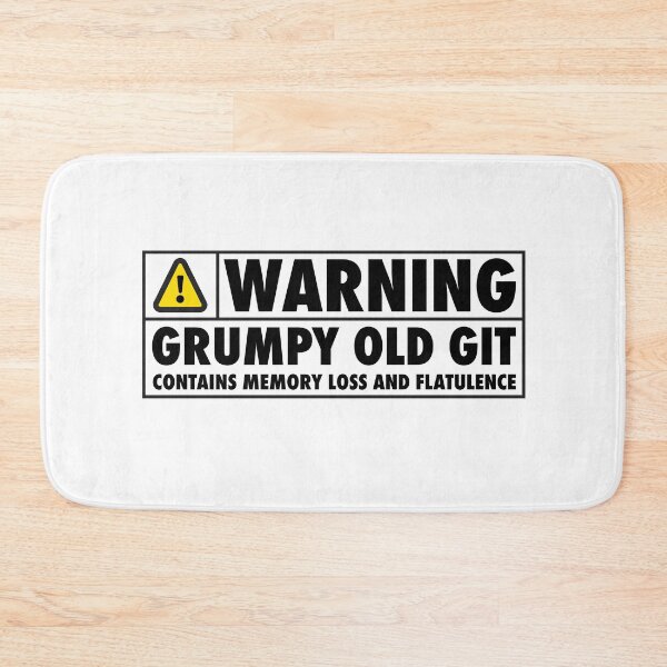 Item preview, Warning Grumpy Old Git, Contains Memory Loss and Flatulence designed and sold by TheGiftHub.