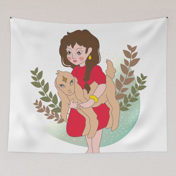 Item preview, Goat & girl in red dress designed and sold by airbrush-bh.