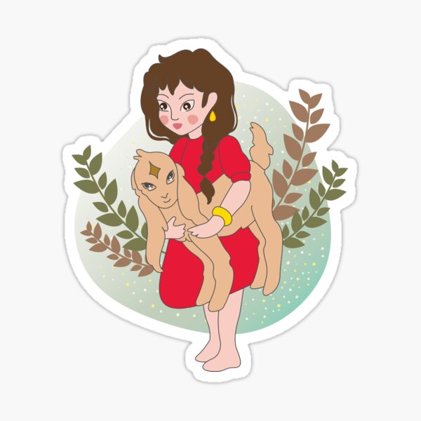 Item preview, Goat & girl in red dress designed and sold by airbrush-bh.