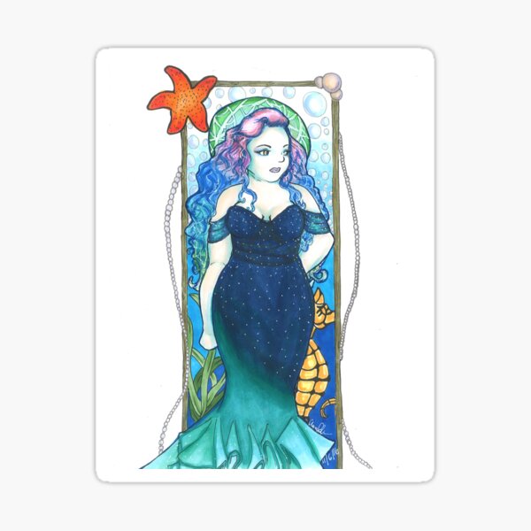 Art Nouveau Mermaid Sticker