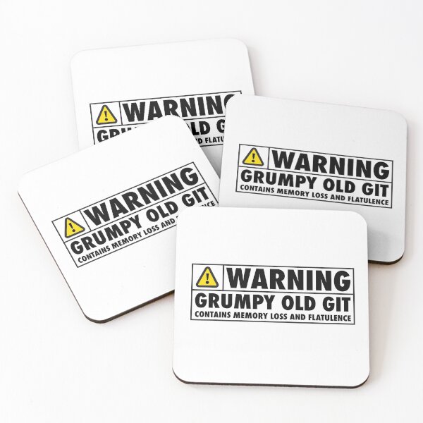 Item preview, Warning Grumpy Old Git, Contains Memory Loss and Flatulence designed and sold by TheGiftHub.
