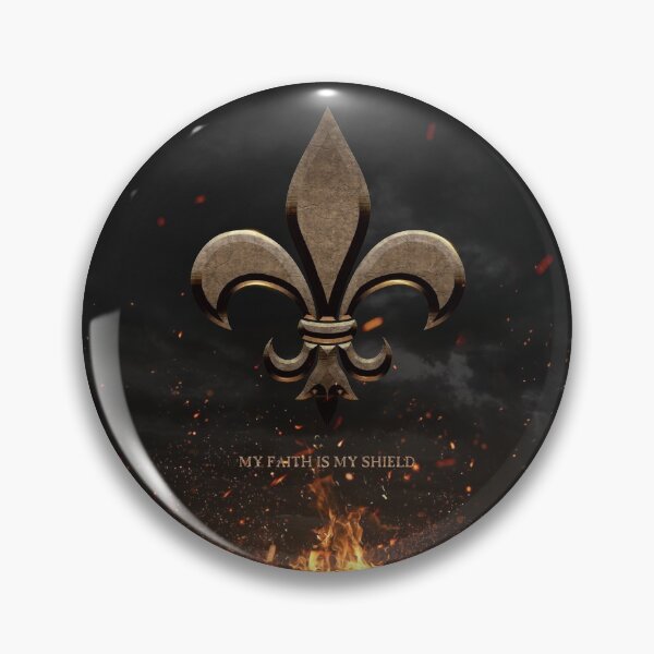 Item preview, Fleur De Lis My Faith is My Shield designed and sold by SideQuest - Scribbled Chaos!.