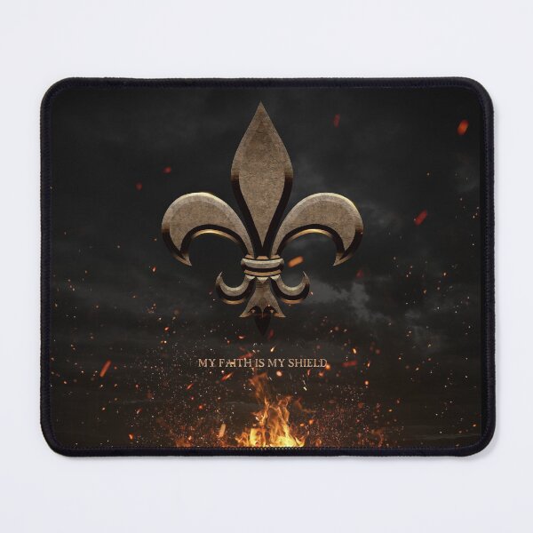 Item preview, Fleur De Lis My Faith is My Shield designed and sold by SideQuest - Scribbled Chaos!.