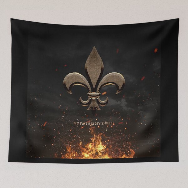 Item preview, Fleur De Lis My Faith is My Shield designed and sold by SideQuest - Scribbled Chaos!.
