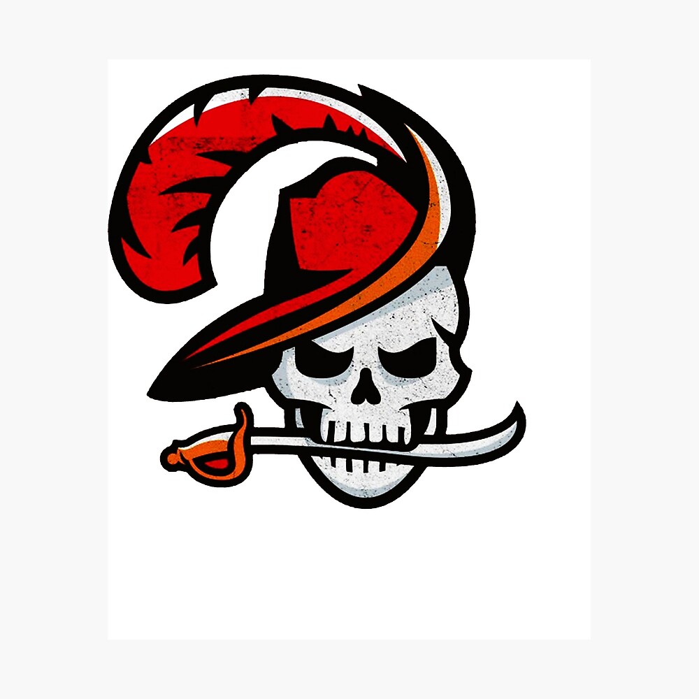 Tampa Bay Buccaneers Pattern, Black Background Photographic Print