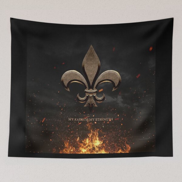 Item preview, Fleur De Lis My Faith is My Strength designed and sold by SideQuest - Scribbled Chaos!.