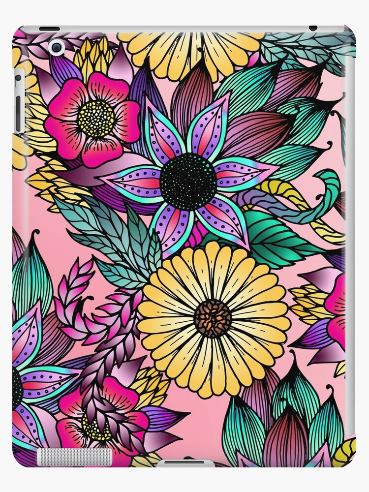 Funda y vinilo para iPad «Flores ilustradas dibujadas a mano vibrante  floral» de Blkstrawberry | Redbubble