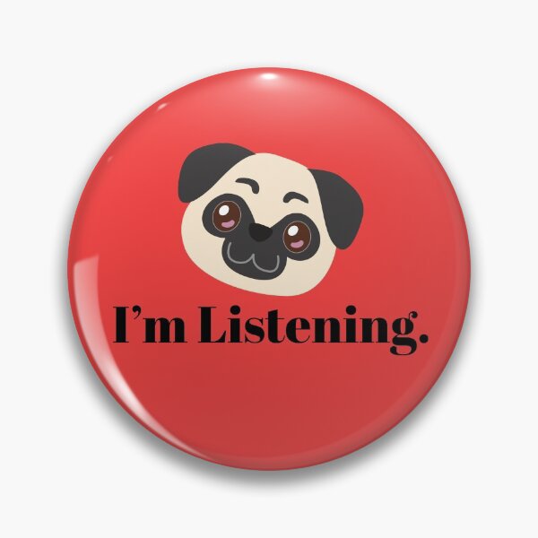 Item preview, I'm Listening. Pug designed and sold by Teallady.