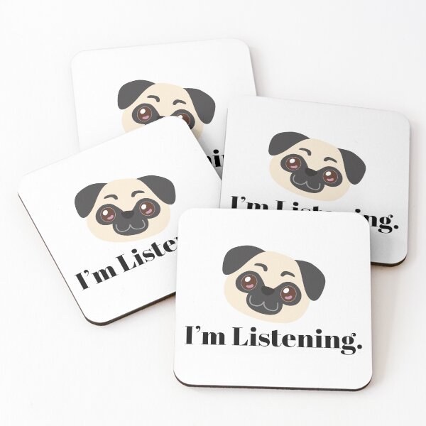 Item preview, I'm Listening. Pug designed and sold by Teallady.
