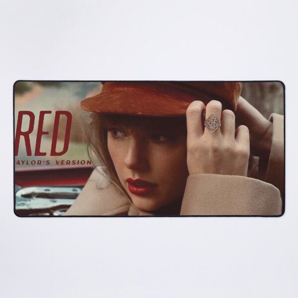 T in Red Cover Desk Mat