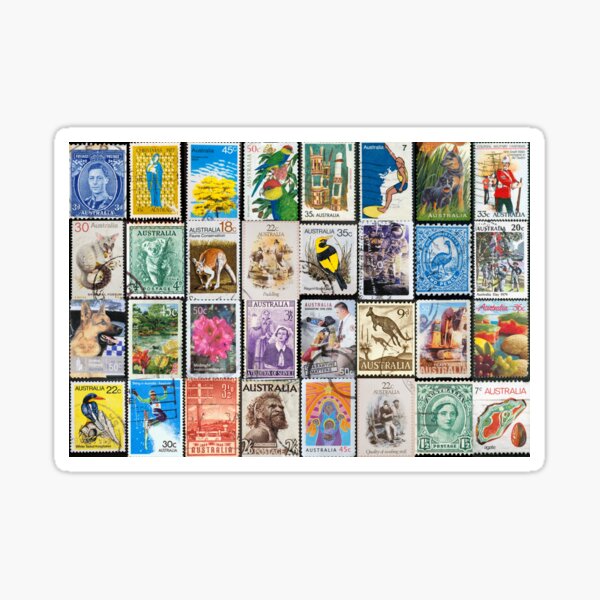Item preview, Vintage Australian Postage Stamps designed and sold by NorthStreetArt.